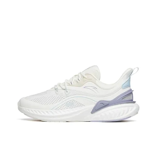 Anta Martian Foam Running Collection Breathable Low-Top Running Shoes Women's Ivory White Purple