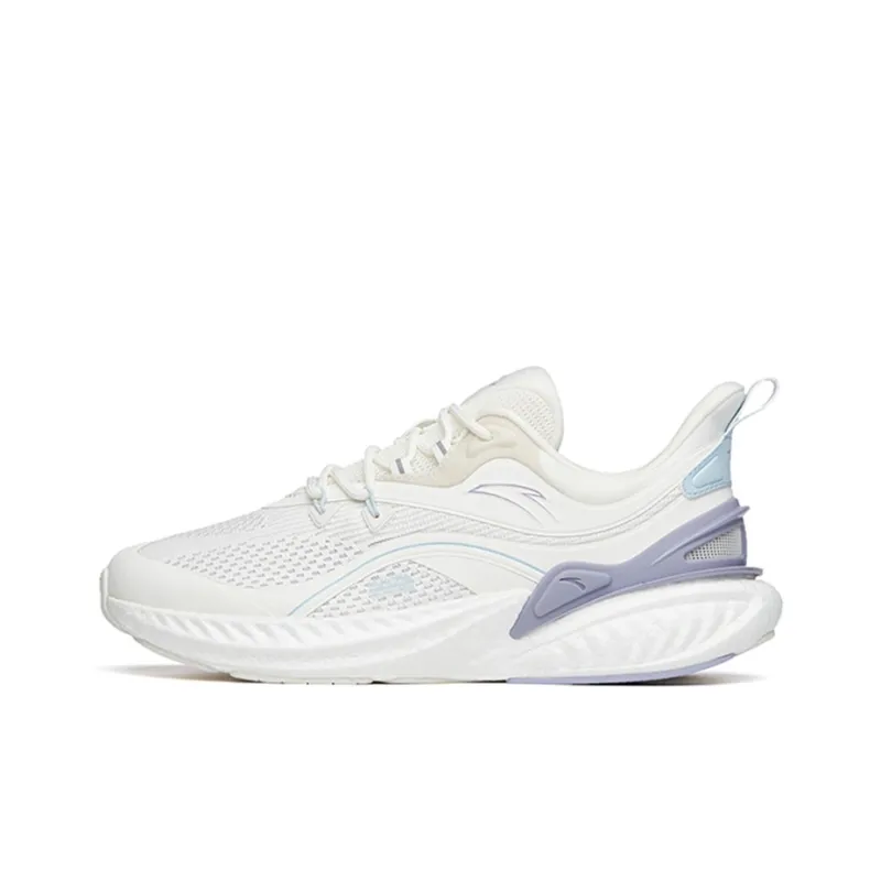 Anta Martian Foam Running Collection Breathable Low Top Running Shoes Women's Ivory White Purple-0
