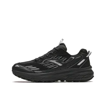 Anta Cushioned Slip-Resistant Abrasion-Resistant Low-Top Running Shoes Men's Black Silver