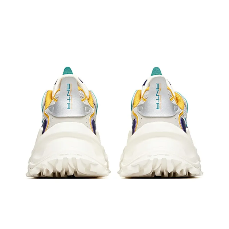 Anta Life Collection Sizzling Cushioning Low Top Chunky Sneakers Men's White Gray Blue-3