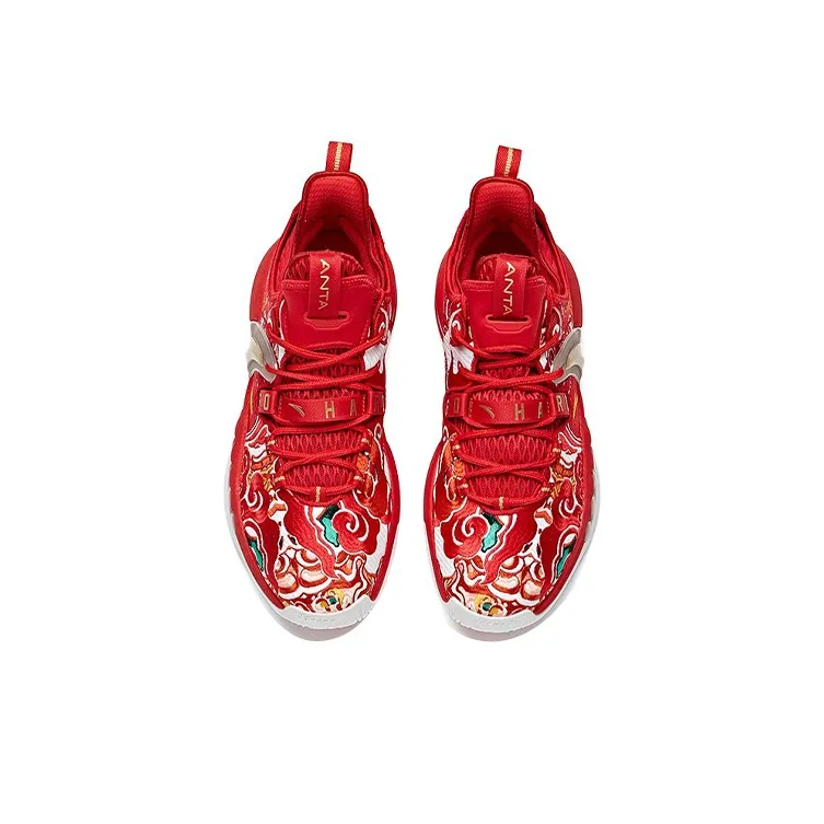 Anta GH2 Cushioning Anti Slip And Wear Resistant Breathable Support Low Top Basketball Shoes Men's Red-3