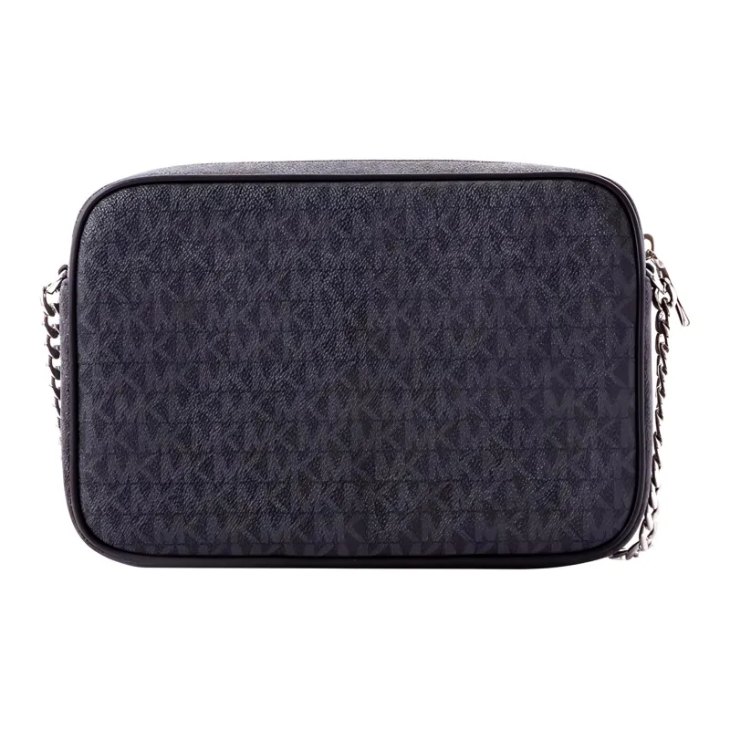 MICHAEL KORS Jet Set Leather, PVC Camera Bag, Crossbody Bag, Shoulder Bag Medium Size Women's Black-1