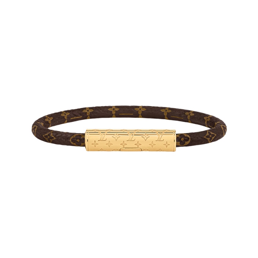 LOUIS VUITTON Lv Confidential Bracelet Brown 17cm Box+