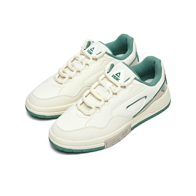 PEAK Sugar free Bread Shoes Breathable Low Top Skateboard Shoes Women's Ecru Fruit Green-2