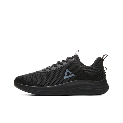 PEAK Qingyi Running Shoes Men Low-Top All Black