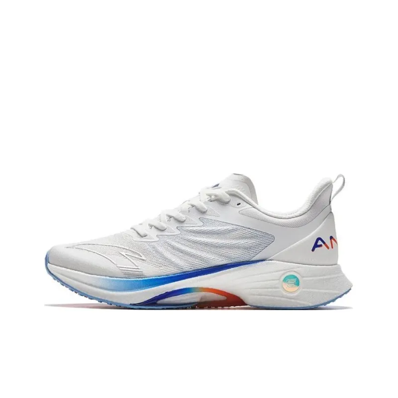 Anta MACH 3.0 Slip Resistant Low Top Running Shoes Men's White Blue-0