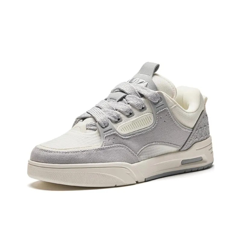 Anta AOJIE Slip-Resistant Cushioning Wear-Resistant Low-Top Skateboard Shoes Men's White Gray-1