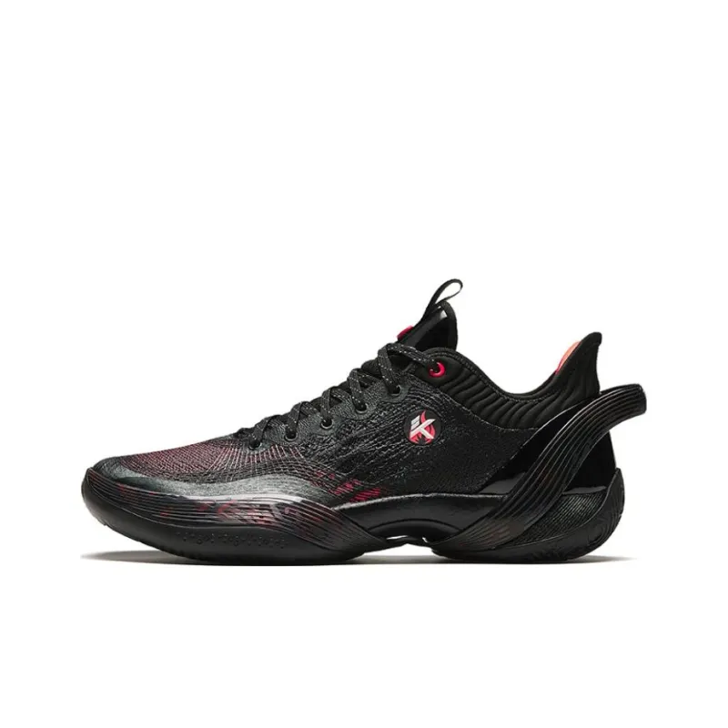 Anta Three-point Rain1.0 Dark Flame Ice And Fire Cushioning Breathable Low-Top Basketball Shoes Men's Black-1