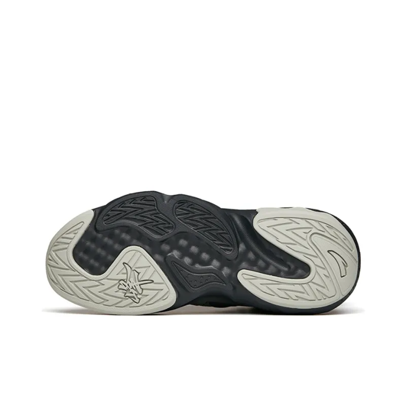 Anta Bastard Peak 2 Anti Slip Wear Resistant Mid Top Chunky Sneakers Asphalt Gray-4