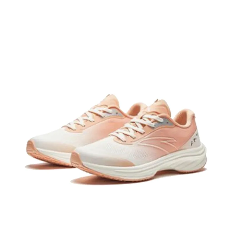 Anta Road Run Cushioning Breathable Low-Top Running Shoes Women's Pink White-1