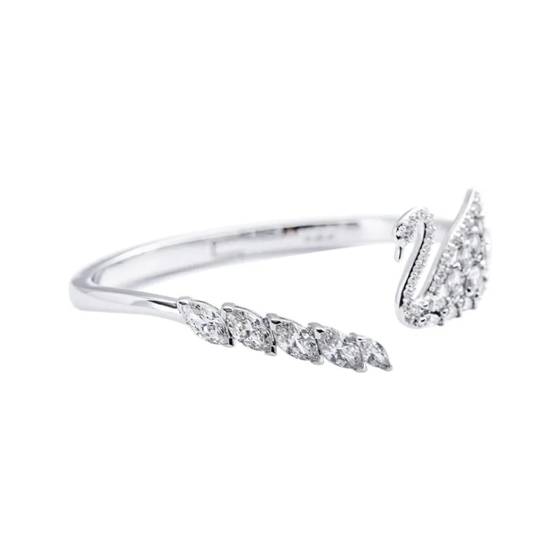 Swarovski Rhodium Plated Bangles Women's Silver-3