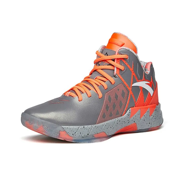Anta KT1 Pro Mid Top Performance Basketball Shoes Men's Gray Orange-1