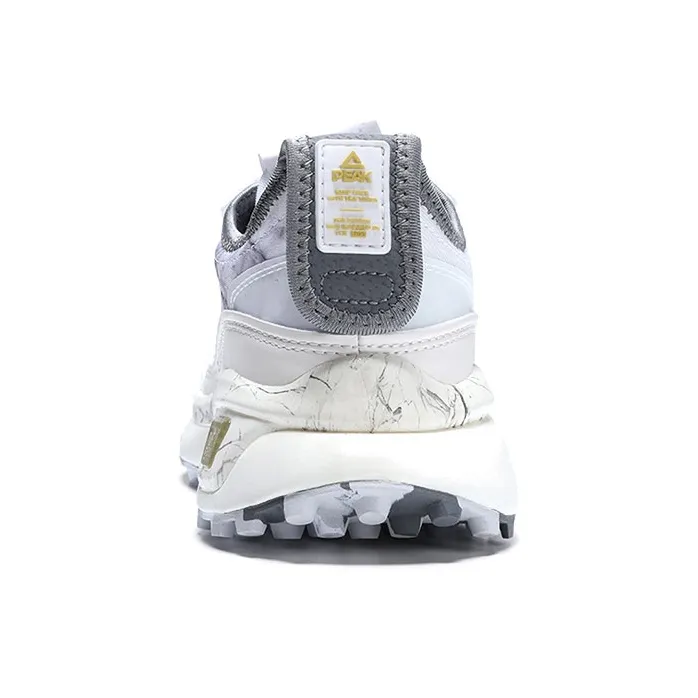 PEAK BOOM 70s Wear Resistant Slip Resistant Low Top Running Shoes Women's White Gray-4