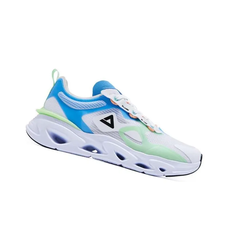 PEAK Wind Cave Cushioned Slip Resistant Low Top Running Shoes Men's White Blue-2