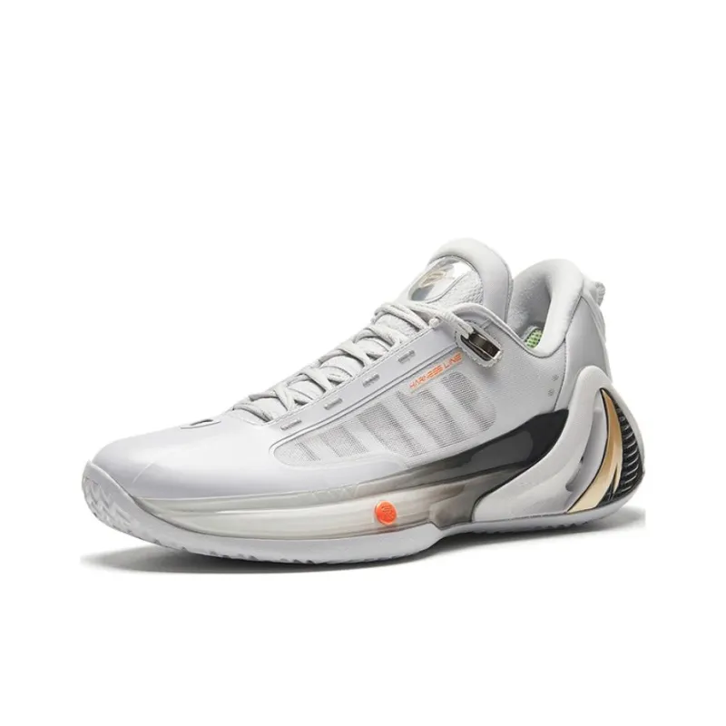 ANTA GH4 Basketball Shoes Men Low Top Sand Grain Gray/Castle Gray-2