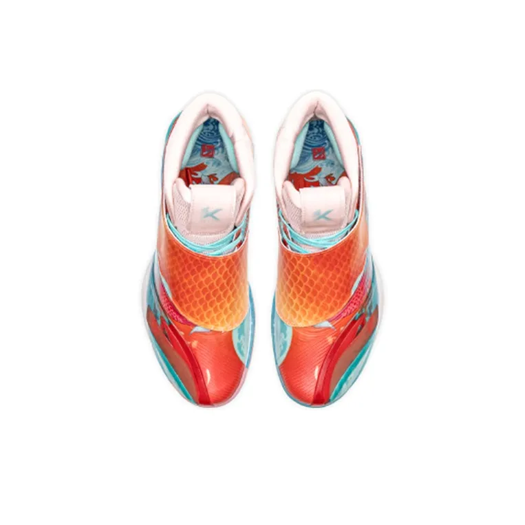 Anta Wear-Resistant Slip-Resistant High-Top Basketball Shoes Men's Yellow Orange Blue-2