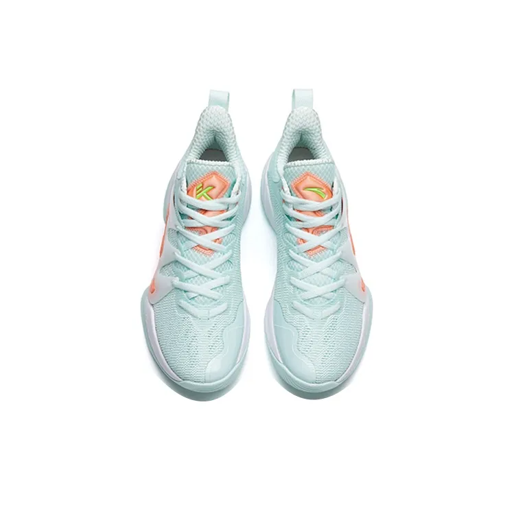 Anta Mountain 1 Abrasion Resistant Slip Resistant Low Top Performance Basketball Shoes Men's Blue Orange-3
