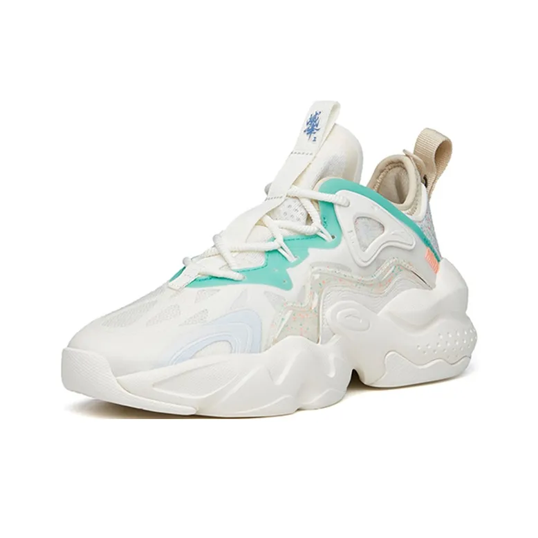 Anta Bastard Life Collection Lightweight And Wear-resistant Low-Top Skateboard Shoes Women's White Green Yellow-2
