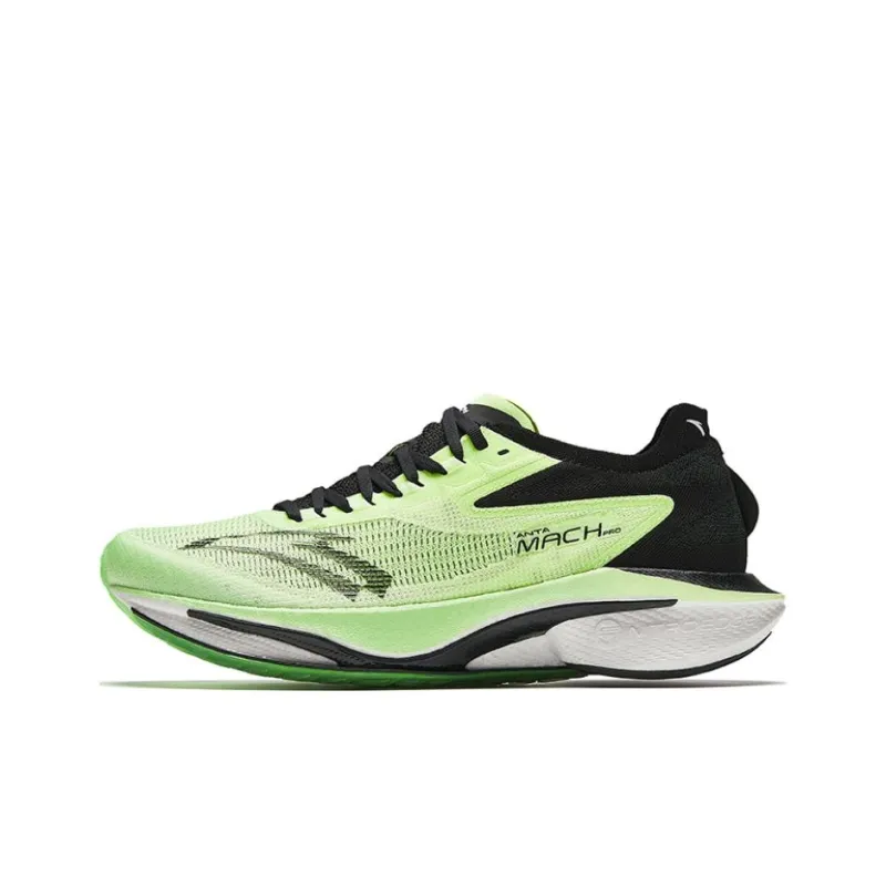 Anta MACH Mach 4.0 Cushioned Slip-Resistant Low-Top Running Shoes Men's Green Black-0