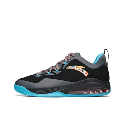 ANTA Divine Shield Basketball Shoes Men Low-Top Gray/Black/Blue