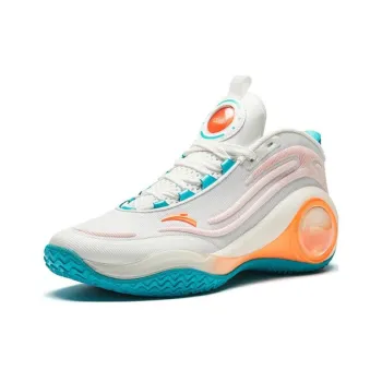 Anta Cement Bubble 4.0 Anti Slip Wear Resistant Mid Top Basketball Shoes Men's Blue White