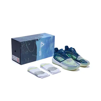 Uzis X PEAK State Extremely Large Triangle 1.0 Basketball Shoes Men Mid Top Port Blue/White