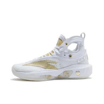 Anta KT8 KT 8 Cushioning Anti Slip And Wear Resistant High Top Basketball Shoes White Gold