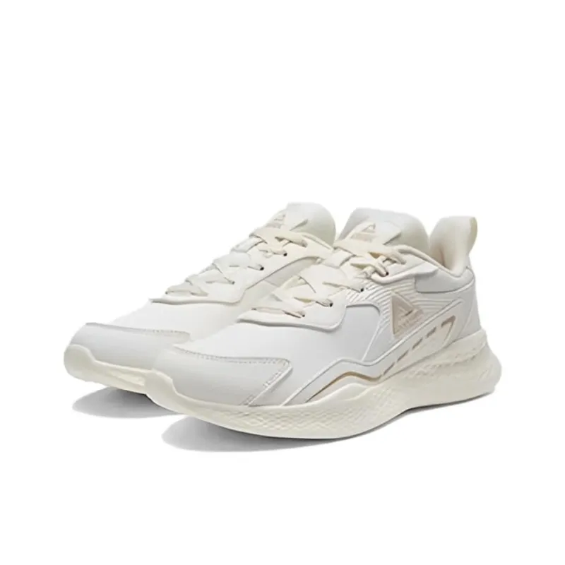 PEAK Qingyi Cushioning, Wear Resistant Low Top Running Shoes Women's Canvas White-2