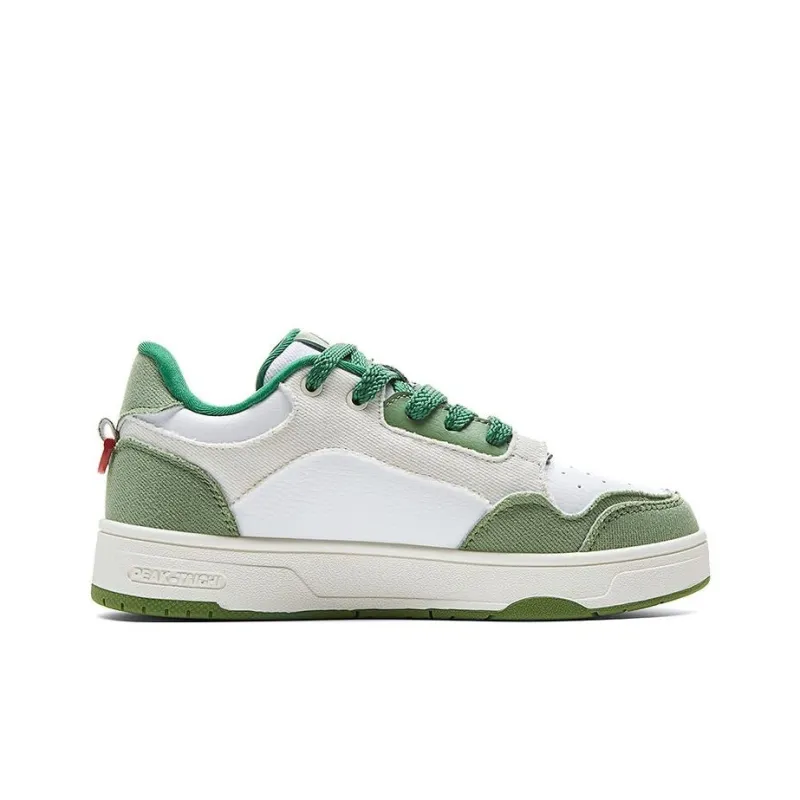 PEAK State Pole Pictorial Skateboard Shoes Women's Low Top Green White-1