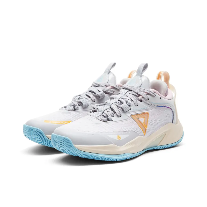 PEAK Lightning V2 Cushioning Rebound Impact Resistant Low Top Basketball Shoes Women's Light Gray-2
