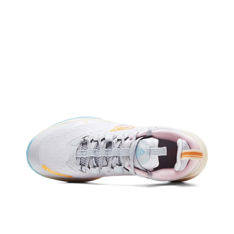 PEAK Lightning Cushioned Wear Resistant Slip Resistant Low Top Basketball Shoes Men's Feather Color Scheme-3