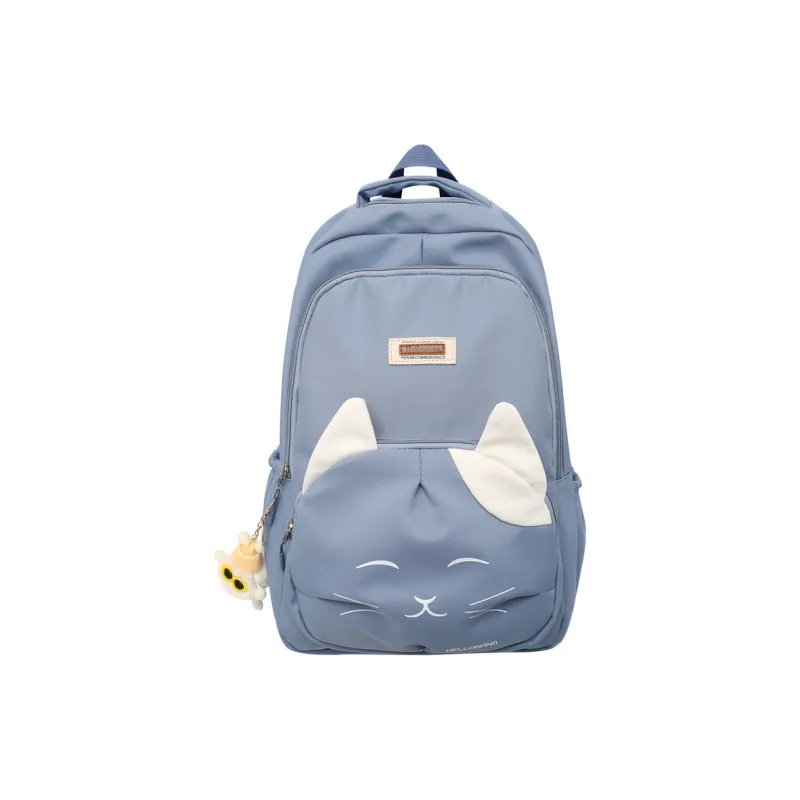 Cwatcun Nylon Backpack Unisex Blue/Pink/White/Black-4