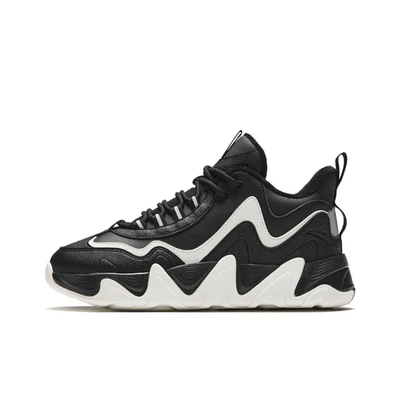 Anta Back Wave 1.0 Cushioning Moisture Wicking High Top Casual Shoes Women's Black-0