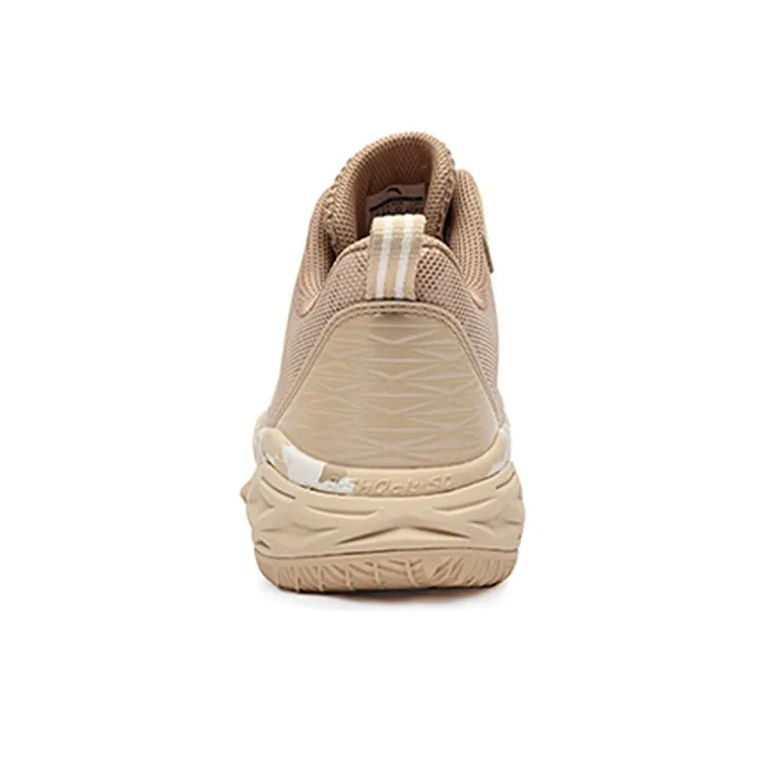 Anta Rhomboid Cushioning Anti-Slip Wear-Resistant Breathability Low-Top Performance Basketball Shoes Men's Oat Gray-3