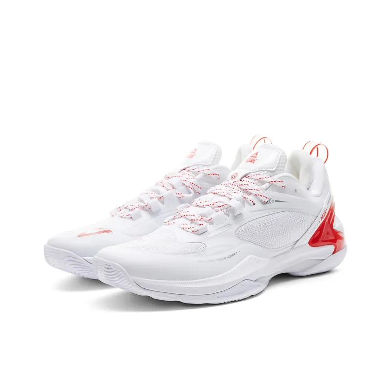 PEAK Agile 2.0 Basketball Shoes Men Low Top Big White PEAK Red-2