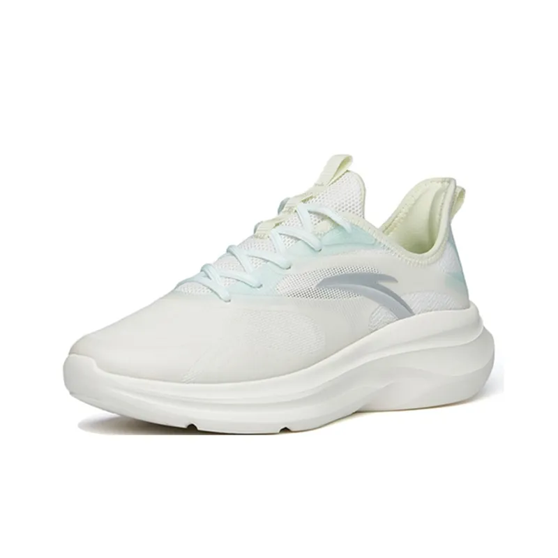 Anta Leaves 2.0 Cushioning, Slip Resistant, And Abrasion Resistant Low Top Running Shoes Women's White Green-2