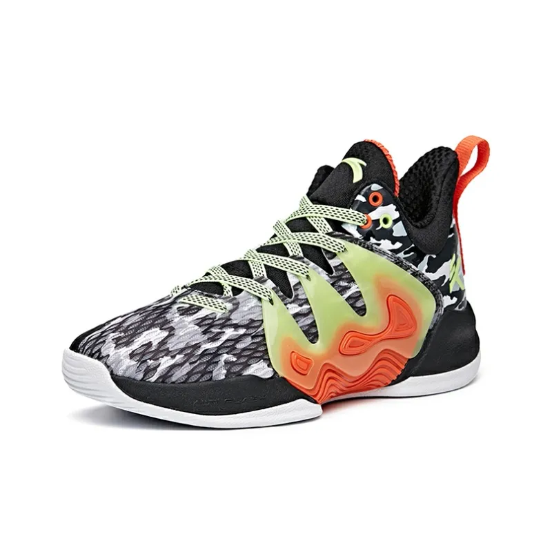 Anta Mountain 1 Anti-Slip Wear-Resistant Low-Top Basketball Shoes Men's Black White Orange-1