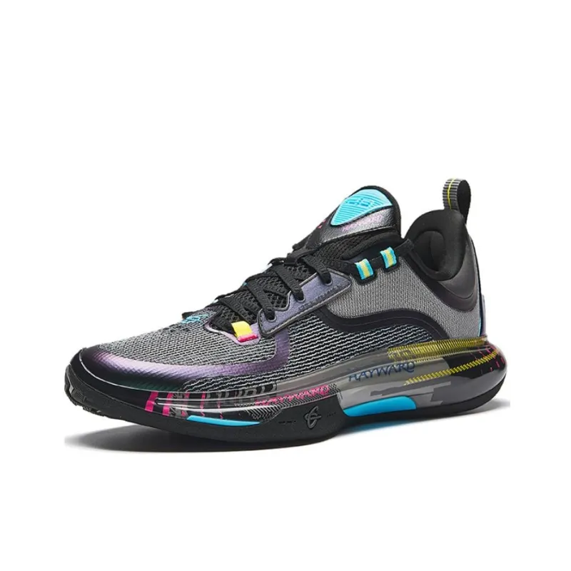 Anta GH5 Cushioning Breathable Lightweight Rebound Low Top Basketball Shoes Men's Black Blue-1