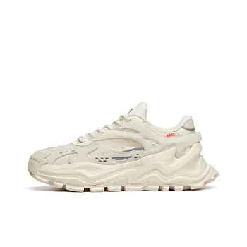 Anta Hot Slip Resistant Cushioning Low Top Chunky Sneakers Women's Light Beige White