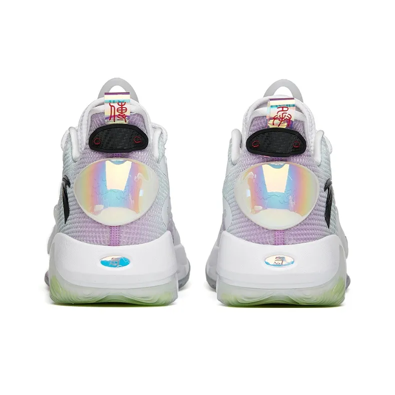 Anta Frenzy 3 Pro Pro Mid-Top Performance Basketball Shoes Men's White Blue Purple-4