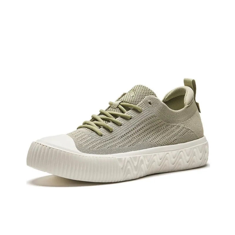 Anta Flyknit Slip Resistant And Breathable Low Top Skateboard Shoes Men's Washed Green-1