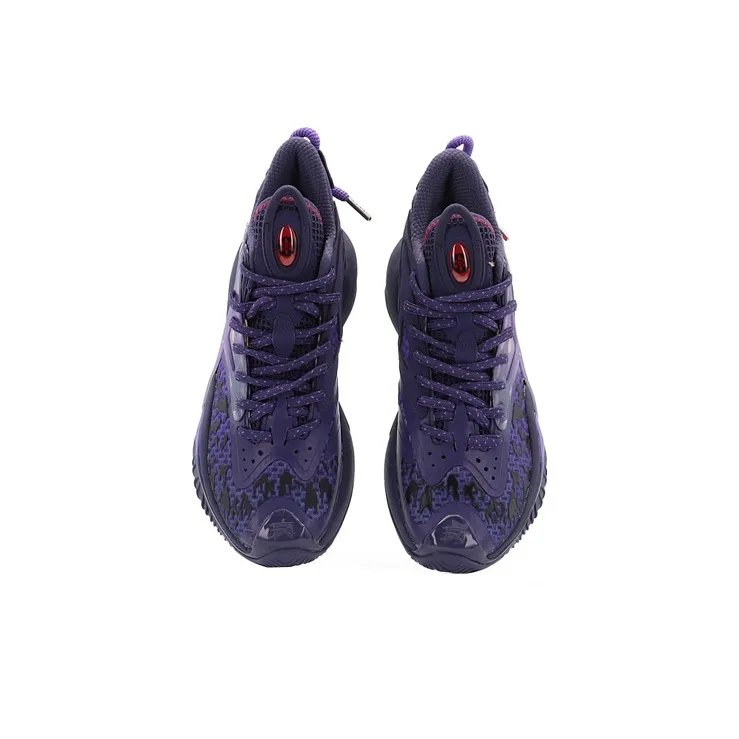 Anta Berserk 3 Naruto Cushioning, Slip Resistant, Abrasion Resistant Coverage Mid Top Basketball Shoes Men's Blue Red-3