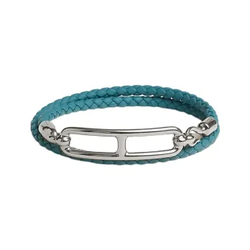 HERMES Calfskin Bangles Unisex Blue