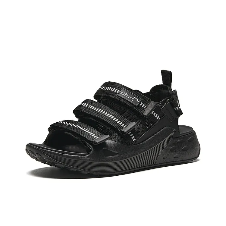 Anta Icing Beach Sandals Men's Black White-1