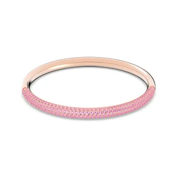 Swarovski Faux Crystal Rose Gold Plated Bangles Women's Pink