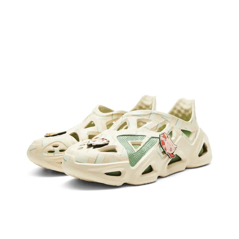 PEAK Taichi Clogs, 'Come For A Tea Break,' Easy On & Off Shoes With Fun Charm Buckle Clogs Men's-2