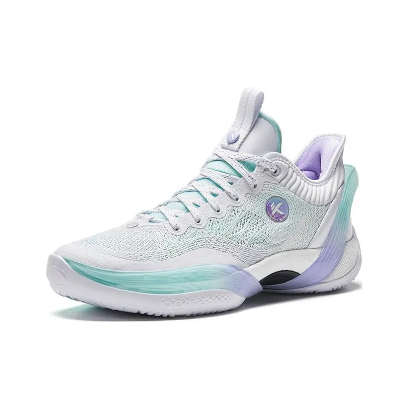 Anta Three point Rain1.0 Masterpiece In The Forge Anti Slip Wear Resistant Low Top Basketball Shoes Women's White Green-1