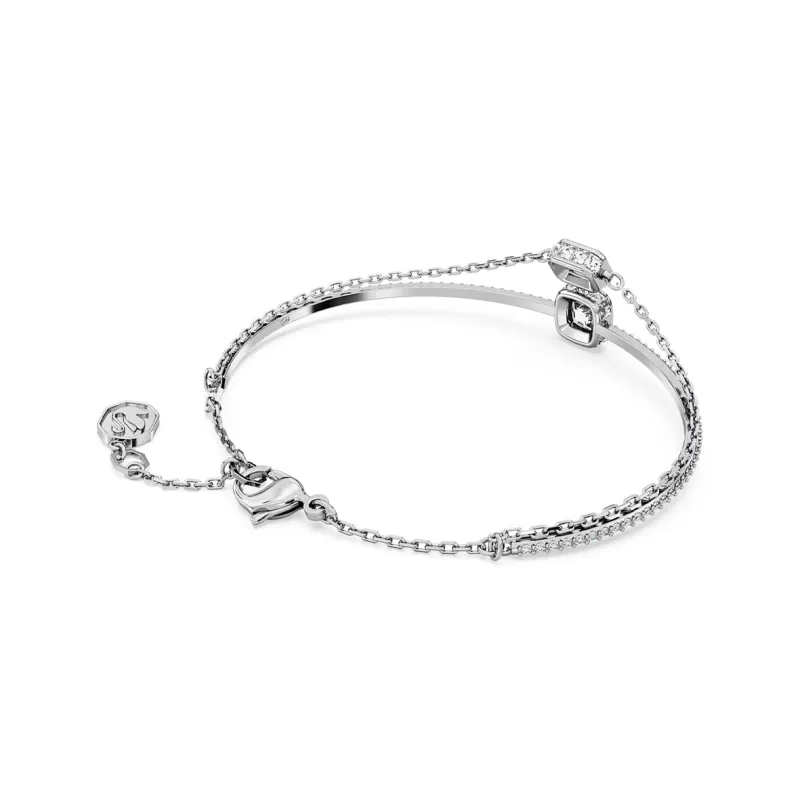 Swarovski Chroma Rhodium Plated Bangles Women's Silver-2
