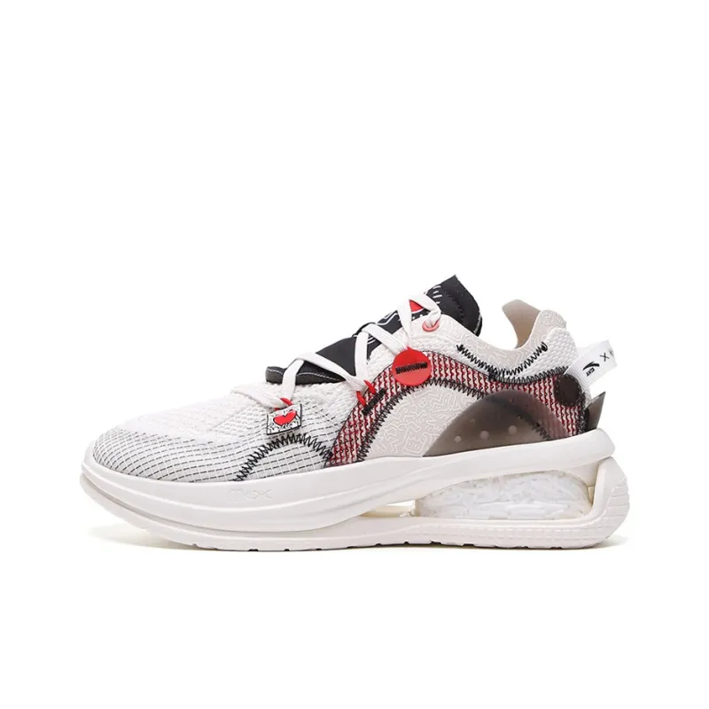 Keith Haring x Anta SEEED Zero Bound Anti-Slip Wear-Resistant Low-Top A-JELLY Running Shoes Men's White Red-0