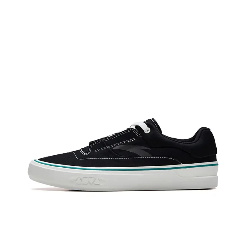 Anta Ao Li MD Anti Slip And Wear Resistant Lightweight Low Top Skateboard Shoes Men's Black White-0